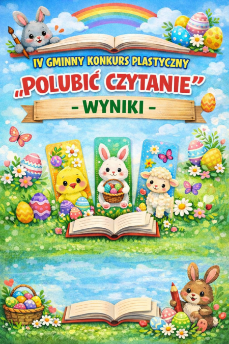 WYNIKI IV GMINNEGO KONKURSU PLASTYCZNEGO   „POLUBIĆ CZYTANIE – WIELKANOCNA ZAKŁADKA DO KSI