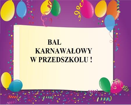 BAL KARNAWAŁOWY W PRZEDSZKOLU